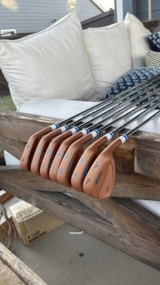 Mizuno MP-62 Iron Set 4,5,6,7,8,9,P Steel Shaft 7 Clubs Copper Blue Golf