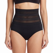 Prima Valentina Womens Shapewear Brief Black High Waist Slimming Panties Medium