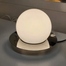 IKEA SIMRISHAMN Table/Wall Lamp Chrome Opal Glass 6" w/ E12 Bulb 804.378.04-NEW