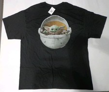 Star Wars The Mandalorian Grogu Baby Yoda T-Shirt XL Black Disney New with Tag