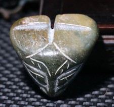 Hongshan CHINESE CULTURAL Old JADE Monster Beast Head Bust Totem Carving Amulet