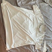 Fila White XL Men's Polo Shirt Short Sleeve Collared Striped Logo