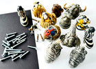 12 Hand Painted Porcelain African Animal heads with glass eyes knobs pulls — photo 5