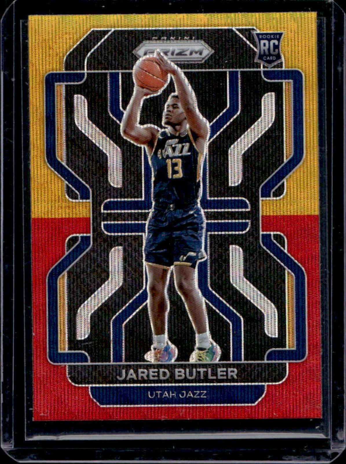 2021-22 Prizm Jared Butler RC Red and Gold Wave Rookie #290 Jazz