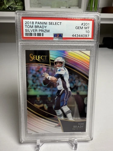 Tom Brady 2018 Panini Select Field Level Silver Prizm #201 PSA 10 Gem Mint