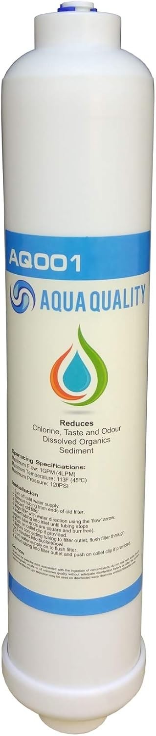 Under Sink Inline Water Filter Replacement 1/4 Push Fit External Fridge Cooler