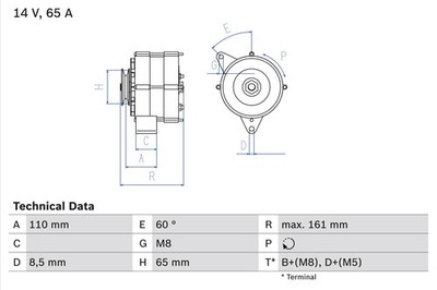 BOSCH Lichtmaschine Generator Lima 0 986 034 230 +71.40  Pfand für 80 65A T3 7DB
