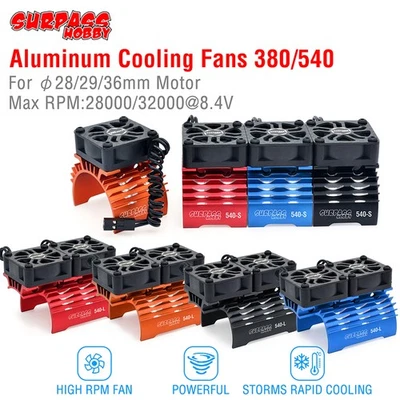 SURPASS HOBBY SURPASSHOBBY RC Motor Cooling Fan 28/29/36mm für RC Car 1/8 1/10 540 550 Motor