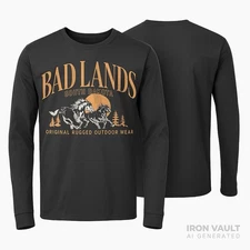 Original Use Badlands South Dakota Long Sleeve T-shirt Gray Mens Multiple Sizes