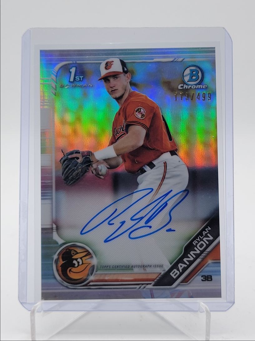 RYLAN BANNON 2019 BOWMAN CHROME 1ST AUTOGRAPH REFRACTOR AUTO /499 Q5393