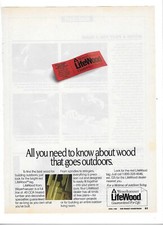 1988 Weyerhaeuser LifeWood Outdoor Lumber Vintage Print Advertisement