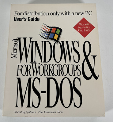 Microsoft Windows for WorkGroups and MS-DOS Users Guide BOOK ONLY