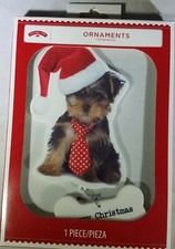 YORKIE PUPPY DOG "Merry Christmas" Ornament  Holiday Time  6" high
