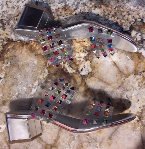 KATY PERRY The Kenzie Metallic Stud 2" Heel Open Toe Sandals NEW Womens Sz 6.5 - Picture 2 of 6