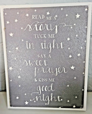 Read Me A Story Tuck Me In Tight Hanging Artwork/ Baby Room Decor/15 inches Tall