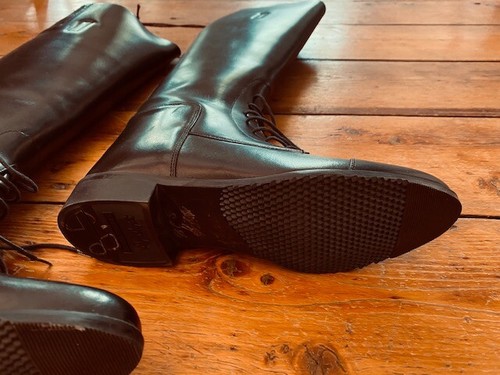 On Course Ladies Leather FIELD Boots *NEW* Black SIZE 8 1/2R - Picture 2 of 4