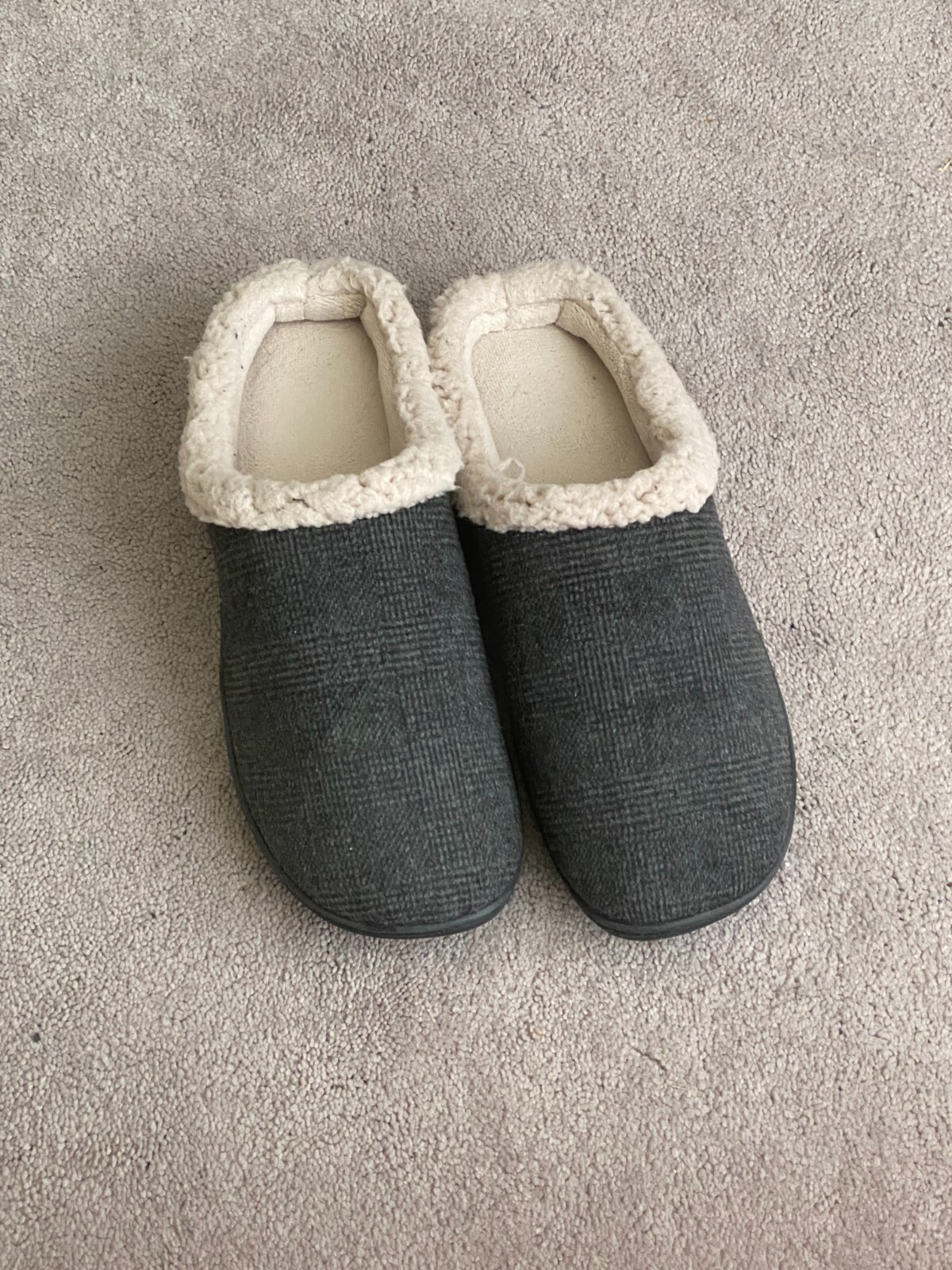 SAOLA Ciabatte Isotoner uomo taglia 8 9 grigio a quadri suola interna esterna