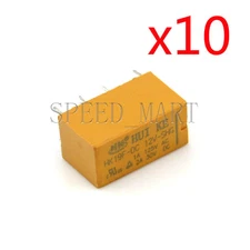 10 pcs High Quality 8 Pins RELAY 12V DC Coil Power Relay PCB HK19F-DC12V-SHG