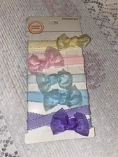 Wonder Nation 5 pack Baby bows Little Girls Head Wraps Bands Pastels