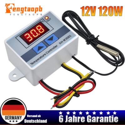 Temperaturregler 12V Digitaler Thermostat XH-W3001 mit Probe Steuerung Schalter