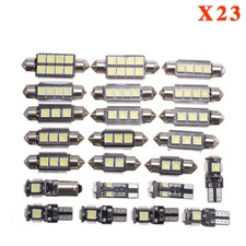 23x Canbus LED Car Interior Inside Light Dome Trunk Map License Plate Lamp Bulb
