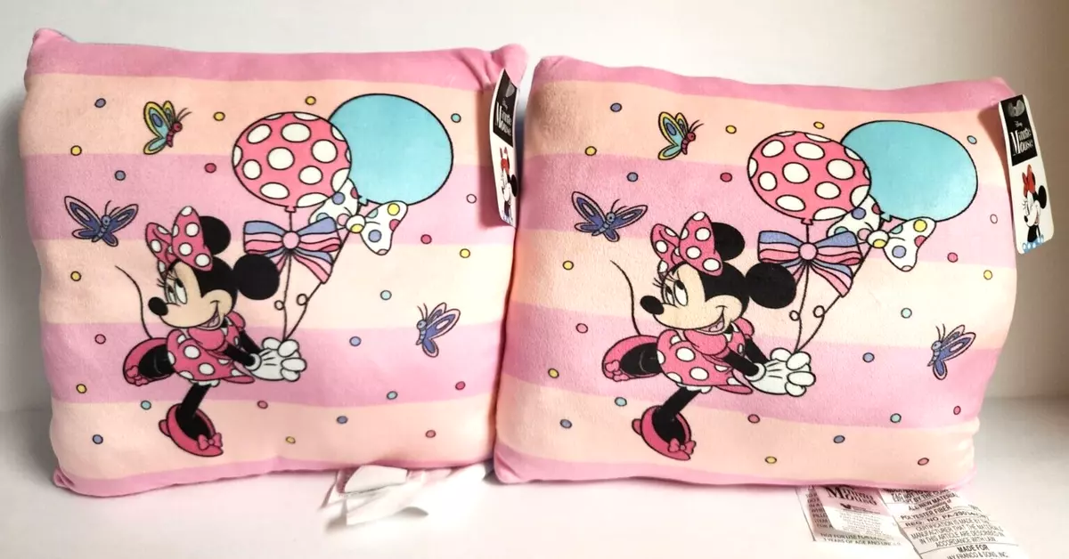 Disney Minnie Mouse Throw Pillows Set Of 2 Balloons Butterflies Decorative  12x10