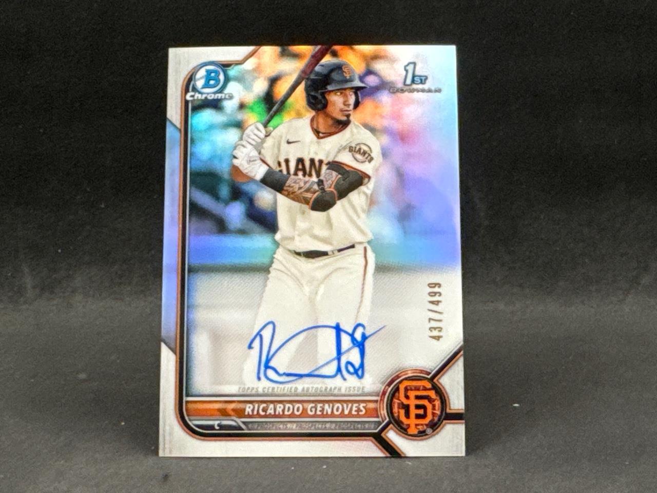2022 BOWMAN CHROME RICARDO GENOVES CPA-RGV 1ST PROSPECT REFRACTOR AUTO 437/499