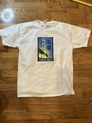 Mackinac Bridge 50th Anniversary 1957 – 2007 T-Shirt White Size Large