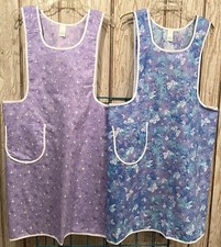 2 New Edith Bunker style X- 2X Coverall Bib  Aprons  Made in USA 100% Cotton