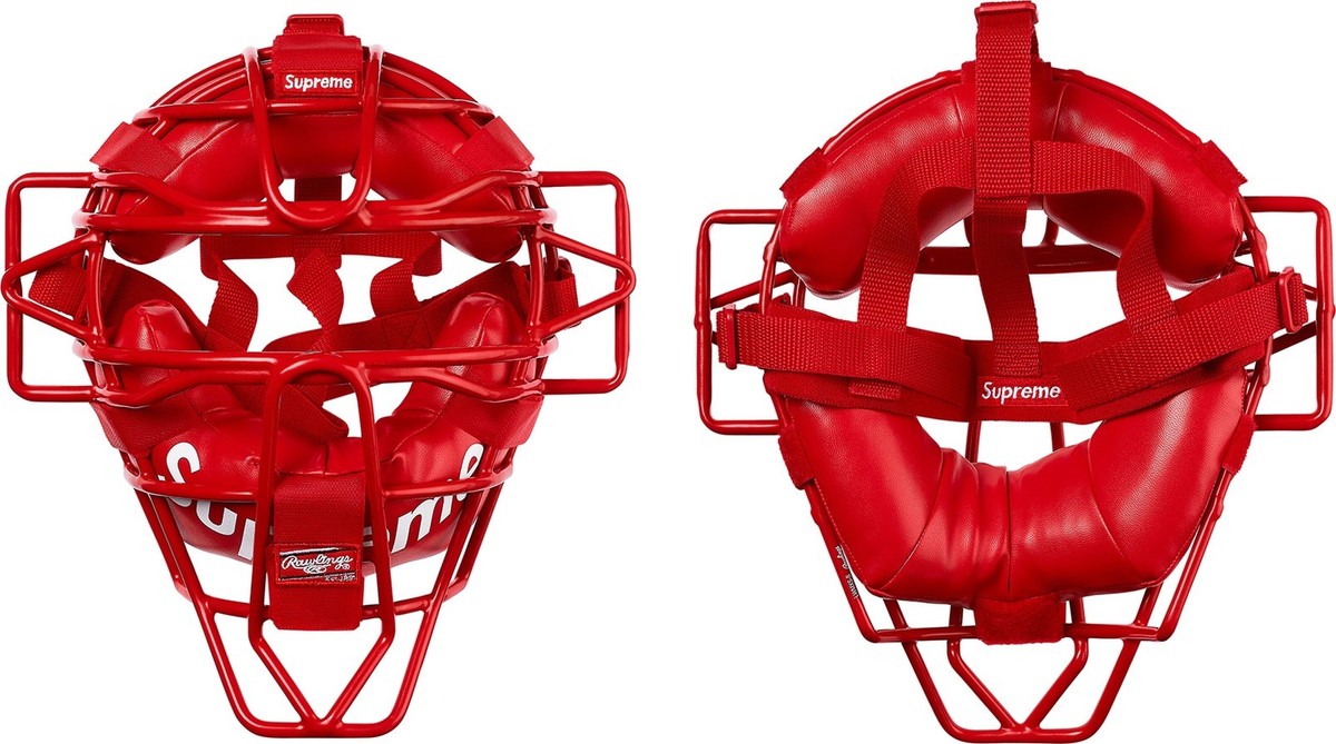 Supreme Rawlings Catcher's Mask Red Baseball SS18 Box Logo | eBay UK