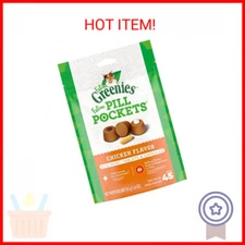 FELINE GREENIES PILL POCKETS for Cats Natural Soft Cat Treats, Chicken Flavor, 1