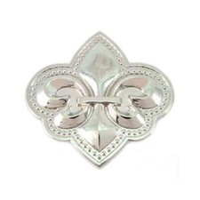 Fleur De Lis Royal Symbol Logo Silver Metal Belt Buckle