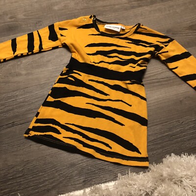 mini rodini zebra dress Mini Rodini - Organic Cotton Zebra Dress - Orange