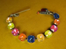 MARIANA BRACELET SWAROVSKI CRYSTALS BLUE YELLOW PINK ORANGE Multi Color Beads