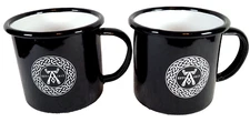 Ardbeg Whiskey Mugs Malt Water Jug Dark Metal Barware - Set of 2