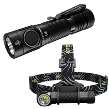 Combo: NITECORE E4K Compact EDC Flashlight 4400 Lumen w/ HC33 Headlamp 1800 Lms