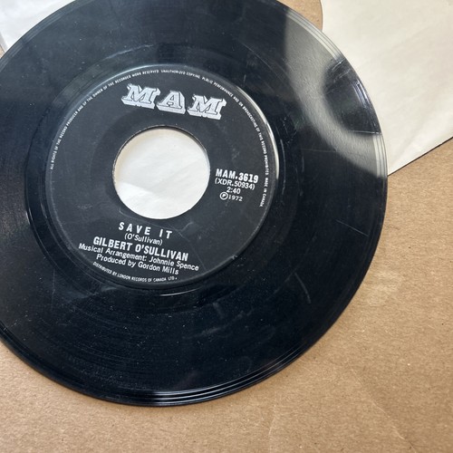 Gilbert O'sullivan Alone Again Naturally/Save It 1972 MAM Records 45 - Picture 4 of 4