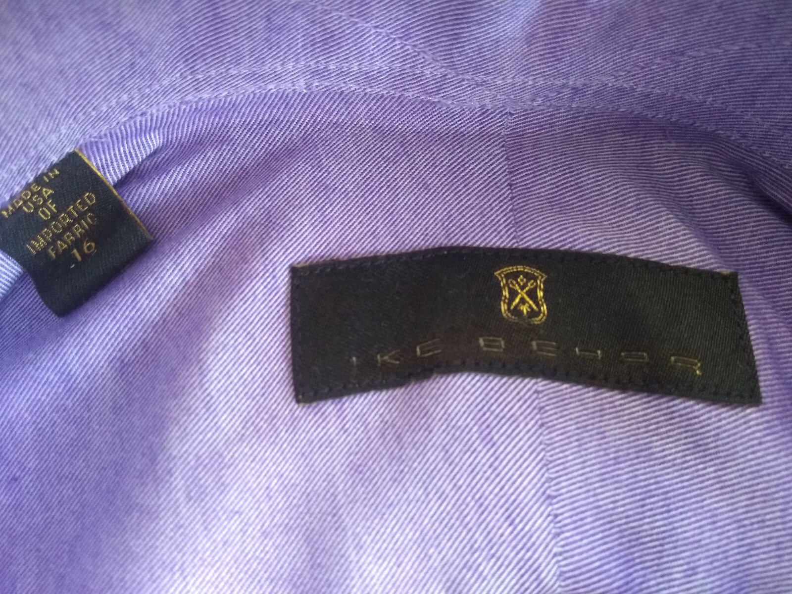 NWOT Ike Behar Purple Spread Collar Shirt 15.5-35 MSRP $225