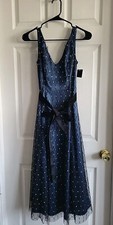 90s Adrianna Papell Boutique sz 4P Evening Maxi Dress Gown Sparkle Mesh Satin 