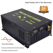12V/24/48V to 120/220V Pure Sine Wave Inverter 6000W Power Converter Car RV Home