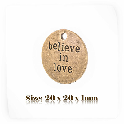 5 Bronze Vintage Stil Botschaft ''BELIVE IN LOVE'' Charms Anhänger Steampunk 141