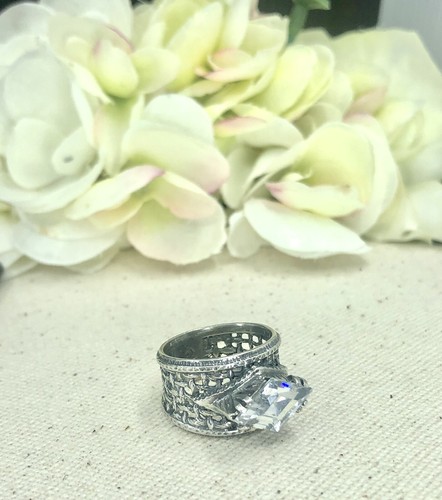 Silpada filigraner Ring Sterlingsilber CZ Marquessa Zirkonia Größe 6 R1737 - Bild 4 von 6