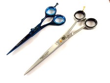 2PCS DOG PET GROOMING GERMAN Hair Cutting Grooming Scissors EXCELLENT NEW