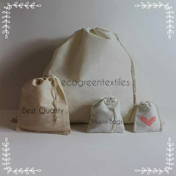 Muslin bags Choose any size 3x5, 4x6 , 5x7, 6x10 , 8x10, 8x12, 12x16 in  inches