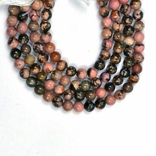 Rare Rhodonite 16 Inch Strand 6 MM Smooth Round Shape Gemstone Beads For Gifted