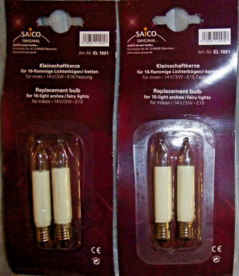 Kleinschaftkerzen 14 V 3W E10 für Lichterboegen/kette Saico EL1021 2x2 St.Saico