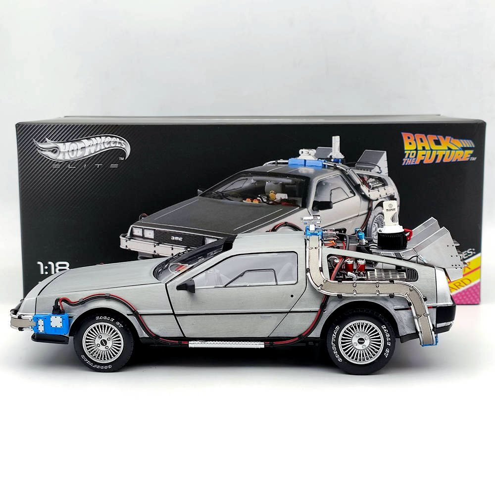 Hot Wheels 1:18 Elite Back To The Future Time Machine Delorean
