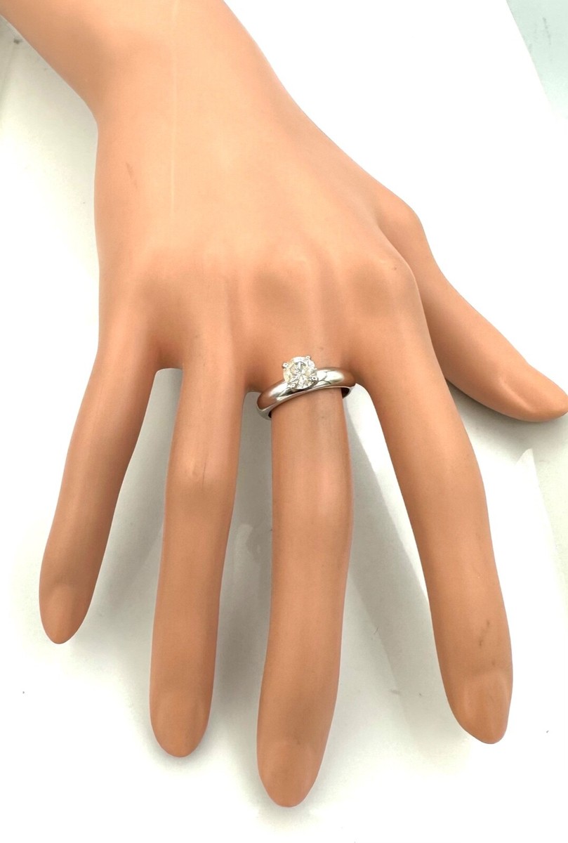 Bague Solitaire Or Blanc 18 Carats Avec Diamant 0,95 Ct - Poids Total 4,23 G, Taille 52, Occasion