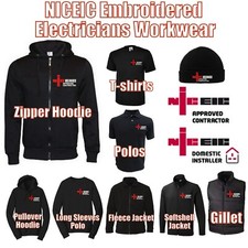NICEIC Embroidered Polos T-shirts Hoodie Softshell Fleece Jumpers Beanies Gillet