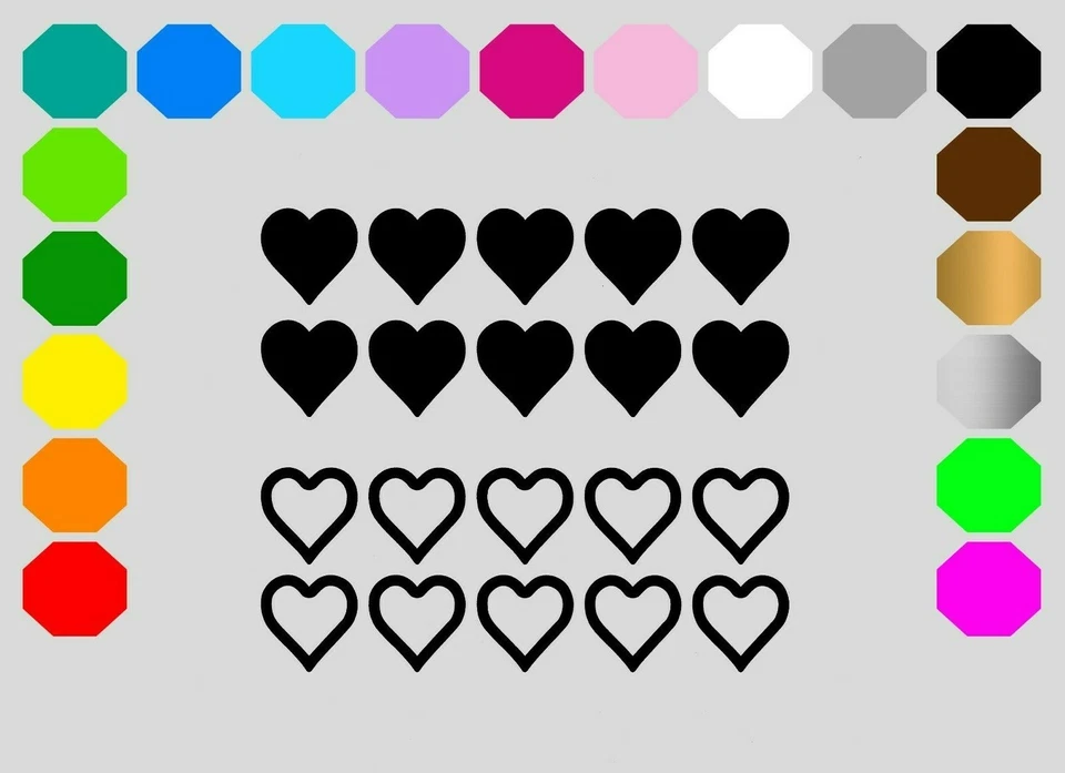 MARKENLOS Juego de 10 corazones imagen para planchar para telas oscuras y claras corazón Heart Flex